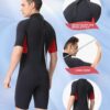 Shorty Wetsuit Men and Women,2mm Neoprene Short Sleeves Wet Suits Back Zip, 1.5mm Shorty Surf Suit Keep Warm in Cold Water for Snorkeling Kayaking Boarding