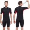 Mens Shorty Wetsuit,2mm Short Wetsuit for Men in Cold Water Shory Sleeve Wetsuit Kayaking Snorkeling Paddle Boarding