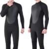 Men Wetsuit Neoprene Wet Suits Womens 3mm Full Body Long Sleeves Front Zipper Swimsuit for Scuba Diving Swimming Surfing Adult in Cold Water