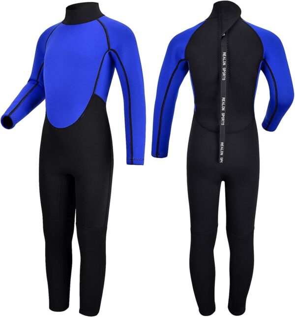Kids Wetsuit for Toddler Girls Boys and Youth,3mm Neoprene Swimsuits Children Wet Suits 2mm Shorty/Full Long Sleeve Back Zip in Cold Water Warmth for Swimming Diving Jet Skiing Surfing