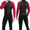 Men Wetsuit Neoprene Wet Suits Womens 3mm Full Body Long Sleeves Front Zipper Swimsuit for Scuba Diving Swimming Surfing Adult in Cold Water