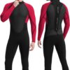 Men Wetsuit Neoprene Wet Suits Womens 3mm Full Body Long Sleeves Front Zipper Swimsuit for Scuba Diving Swimming Surfing Adult in Cold Water