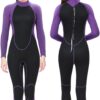 Men Wetsuit Neoprene Wet Suits Womens 3mm Full Body Long Sleeves Front Zipper Swimsuit for Scuba Diving Swimming Surfing Adult in Cold Water