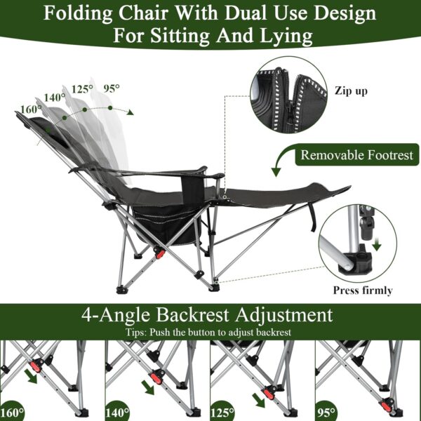 Lightweight Folding Camping Chair  Supports 280+ lbs