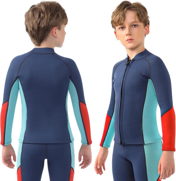 Kids Wetsuit Top Boys Wetsuit Jacket 2mm Keep Warm in Cold Water Wet Suit Top Toddler T4 3T Scuba Diving Snorkeling Swimming Paddle Boarding Kayaking
