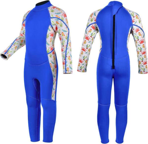 Kids Wetsuit for Toddler Girls Boys and Youth,3mm Neoprene Swimsuits Children Wet Suits 2mm Shorty/Full Long Sleeve Back Zip in Cold Water Warmth for Swimming Diving Jet Skiing Surfing