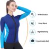 Women Wetsuit Top Swim Jacket Mens Youth Wet Suit Shirt 2mm Neoprene Thermal Swimsuit Front Zip Long Sleeve Cold Water Keep Warm Snorkeling Diving Surfing
