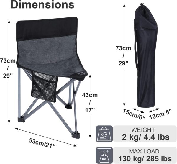 Folding Camping Chair Heavy Duty 285lbs Capacity