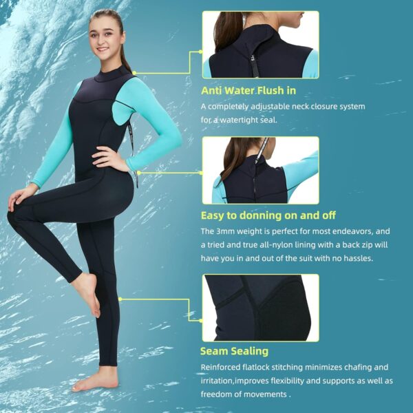 3mm Wetsuit Men and Women,Neoprene Wetsuit for Men and Women Keep Warm in Cold Water Wetsuit Women 3/2mm Womens Wetsuit Thermal Neoprene Diving Suit Windproof Surfing Suit Scuba Suit Women 3mm