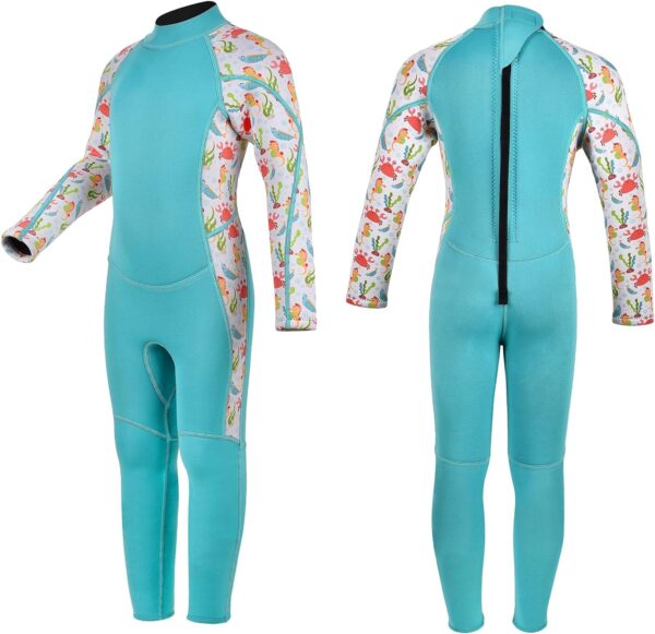 Kids Wetsuit for Toddler Girls Boys and Youth,3mm Neoprene Swimsuits Children Wet Suits 2mm Shorty/Full Long Sleeve Back Zip in Cold Water Warmth for Swimming Diving Jet Skiing Surfing
