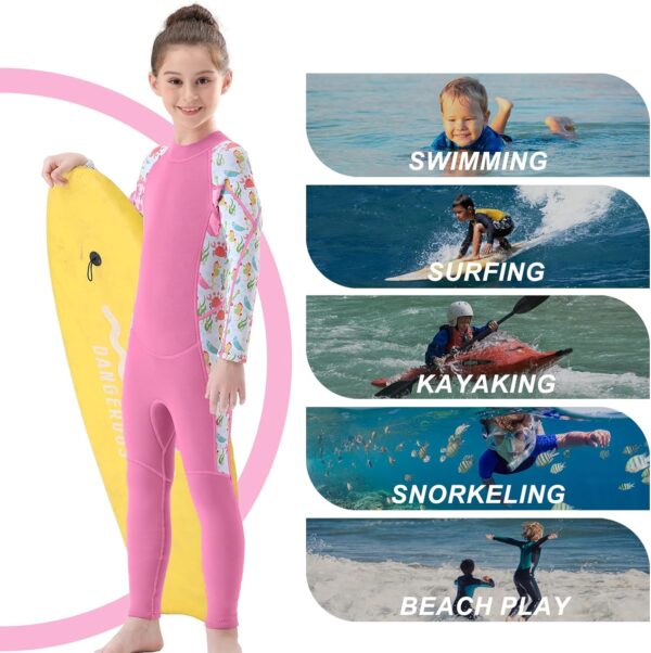 Kids Wetsuit for Toddler Girls Boys and Youth,3mm Neoprene Swimsuits Children Wet Suits 2mm Shorty/Full Long Sleeve Back Zip in Cold Water Warmth for Swimming Diving Jet Skiing Surfing