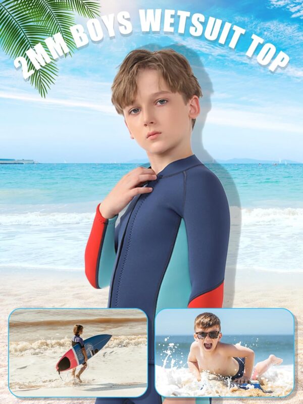 Kids Wetsuit Top Boys Wetsuit Jacket 2mm Keep Warm in Cold Water Wet Suit Top Toddler T4 3T Scuba Diving Snorkeling Swimming Paddle Boarding Kayaking