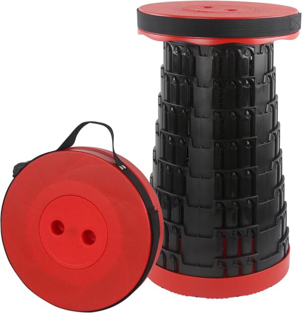 Portable Folding Stool Collapsible Telescopic Design, Holds Up to 440lbs