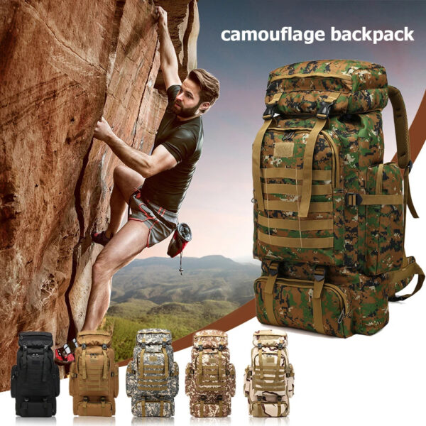 80L Tactical Backpack 600D Oxford Cloth Waterproof Trekking Fishing Hunting Bag Molle Backpack Outdoor Sport Military Rucksacks