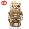80L Tactical Backpack 600D Oxford Cloth Waterproof Trekking Fishing Hunting Bag Molle Backpack Outdoor Sport Military Rucksacks