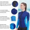 Women Wetsuit Top Swim Jacket Mens Youth Wet Suit Shirt 2mm Neoprene Thermal Swimsuit Front Zip Long Sleeve Cold Water Keep Warm Snorkeling Diving Surfing