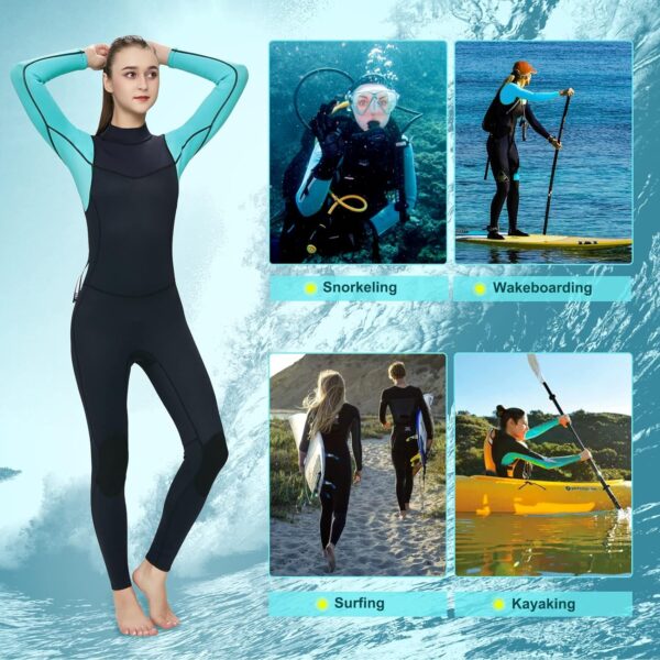 3mm Wetsuit Men and Women,Neoprene Wetsuit for Men and Women Keep Warm in Cold Water Wetsuit Women 3/2mm Womens Wetsuit Thermal Neoprene Diving Suit Windproof Surfing Suit Scuba Suit Women 3mm