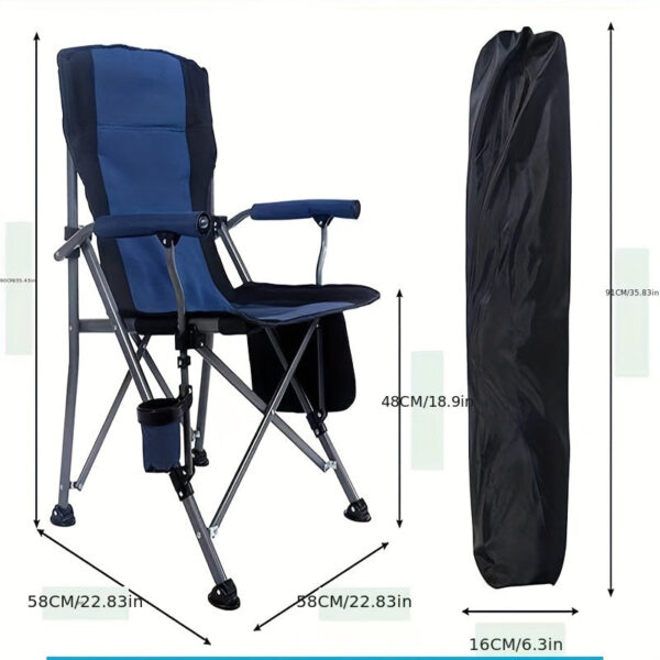 Folding Fishing Chair Portable Recliner with Side Pocket, Lightweight and Durable for Camping, Beach, and Outdoor Adventures