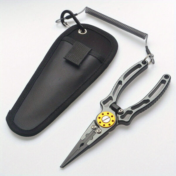Aluminum Alloy Fishing Pliers Multifunctional Line Cutter, Hook Remover, and Crimper, Corrosion-Resistant with Ergonomic Design