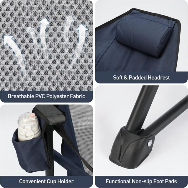 Hammock Camping Chair Folding Chair with Adjustable Footrest, Backrest, and Cup Holder