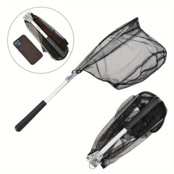 Heavy-Duty Telescopic Fishing Net Adjustable 5.91/7.87 FT, Foldable
