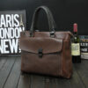 Briefcase For Men Crazy Horse PU Leather Executive Vintage Laptop Office Executive Handbag Tote Messenger Business Crossbody Bag