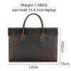 New crazy horse leather handheld briefcase men lightweight handbag vintage business casual computer bag male models