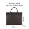 New crazy horse leather handheld briefcase men lightweight handbag vintage business casual computer bag male models