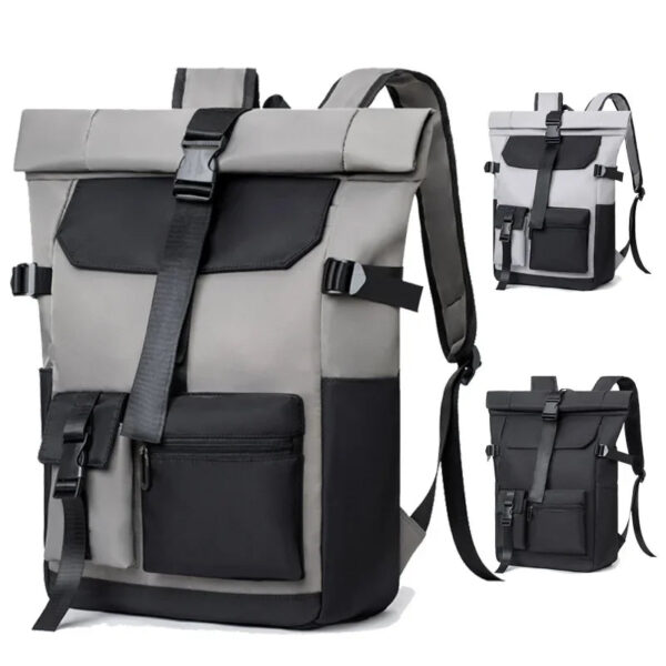 School bag Men's Backpack Waterproof Rollup Backpack Women Travel Expandable USB Charging Large Capacity Laptop Bag Mochilas