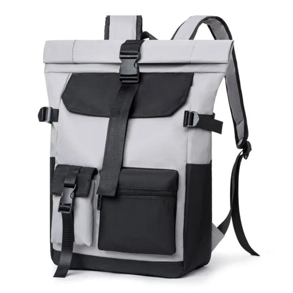 School bag Men's Backpack Waterproof Rollup Backpack Women Travel Expandable USB Charging Large Capacity Laptop Bag Mochilas